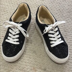 Betsey Johnson Black Glitter Sneakers